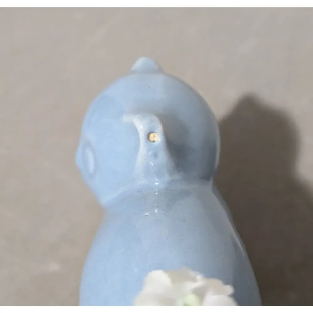 Vintage McCoy Morton Ceramic Blue Cat Planter Vase Arched MCM Kitten 1950s